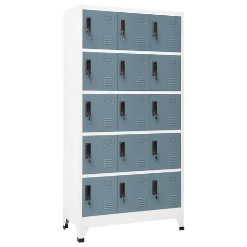 Locker Cabinet Light Grey and Dark Grey 90x40x180 cm Steel