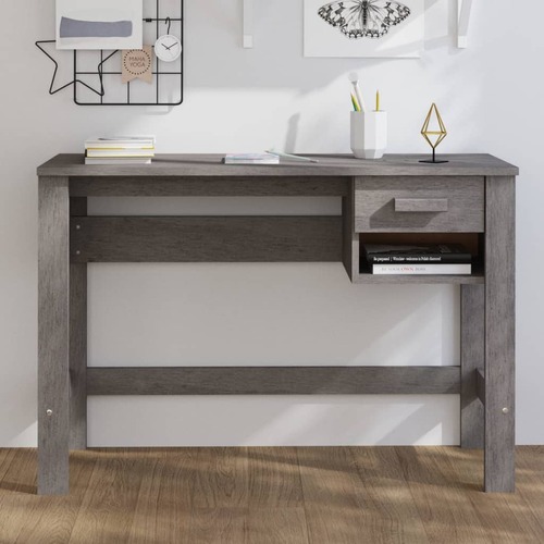 Desk Light Grey 110x40x75 cm Solid Wood Pine
