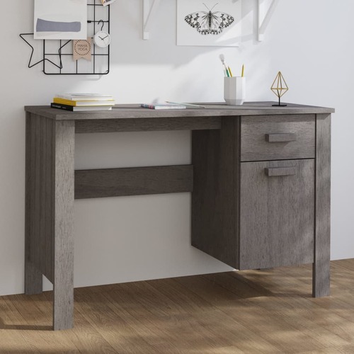 Desk Light Grey 113x50x75 cm Solid Wood Pine