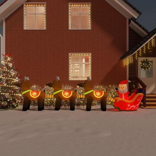 Christmas Inflatable Santa and Reindeer Decoration LED 138 cm