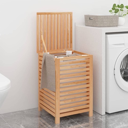 Laundry Basket 45x45x65 cm Solid Wood Walnut