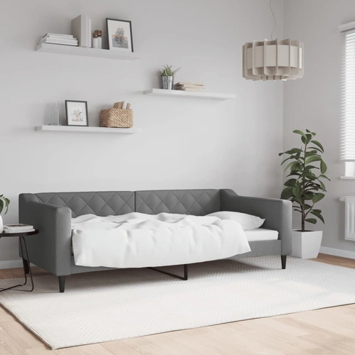Day Bed without Mattress Dark Grey 90x190 cm Fabric