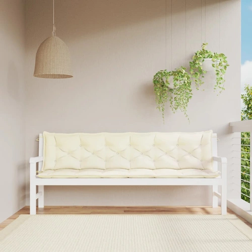 Garden Bench Cushions 2 pcs Cream White 200 x 50 x 7 cm Oxford Fabric