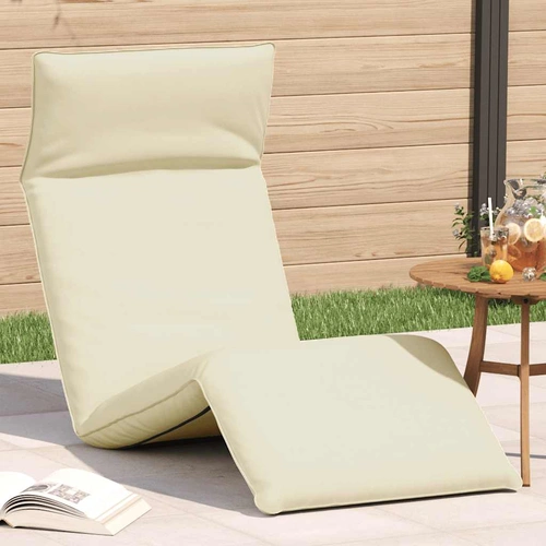 Folding Sun lounger Cream 175x54x8.5 cm Oxford Fabric