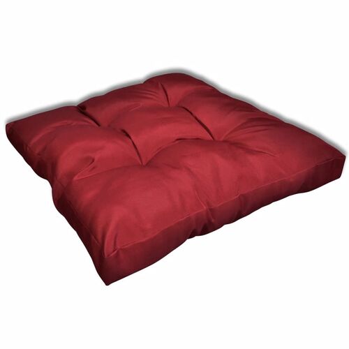 Upholstered Seat Cushion 80 x 80 x 10 cm Wine Red