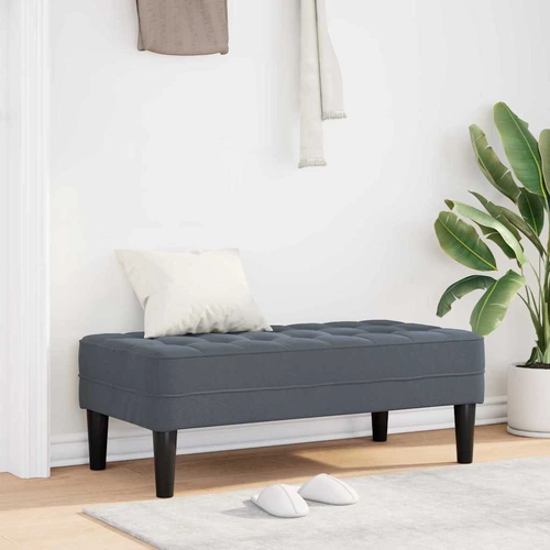 Bench Dark grey 113 x 57 x 39 cm Velvet