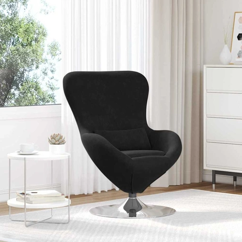 Egg Chair Black 63 x 73 x 90 cm Velvet