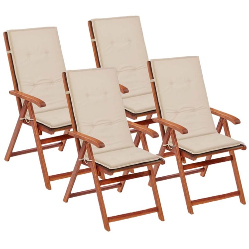 43182 Garden Chair Cushions 4 pcs Cream 120x50x4 cm