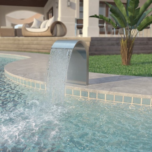 Pool Fountain Stainless Steel 45x30x65 cm Silver