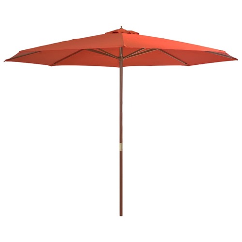Outdoor Parasol with Wooden Pole 350 cm Terracotta