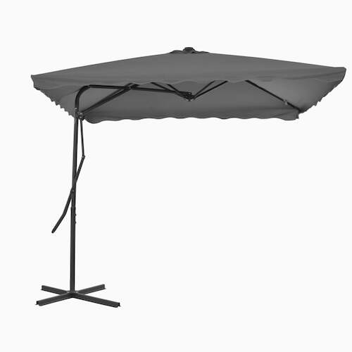 Outdoor Parasol with Steel Pole 250x250 cm Anthracite