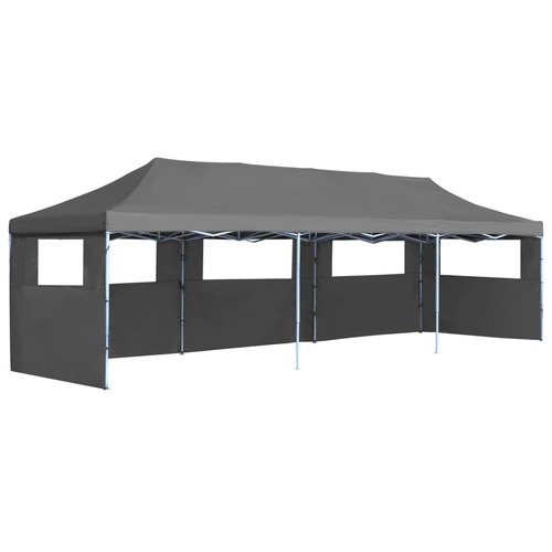 Folding Pop-up Party Tent with 5 Sidewalls 3x9 m Anthracite