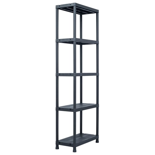 Storage Shelf Rack Black 125 kg 60x30x180 cm Plastic