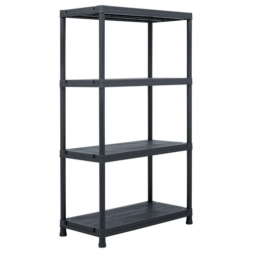 Storage Shelf Rack Black 200 kg 80x40x138 cm Plastic