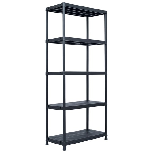 Storage Shelf Rack Black 500 kg 90x60x180 cm Plastic