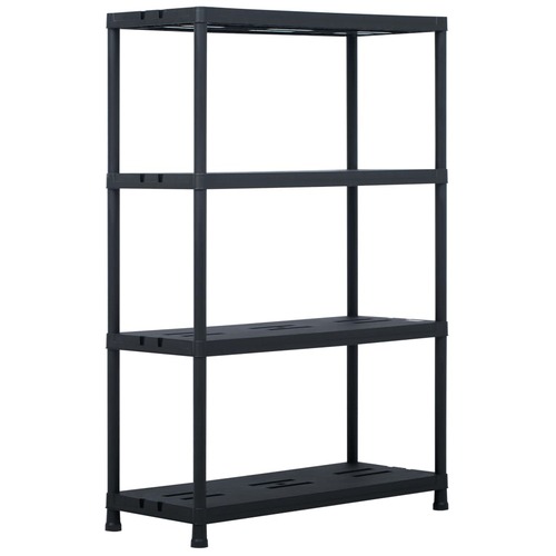 Storage Shelf Rack Black 220 kg 90x40x138 cm Plastic