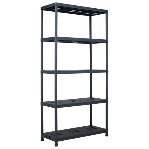 Storage Shelf Rack Black 260 kg 90x40x180 cm Plastic
