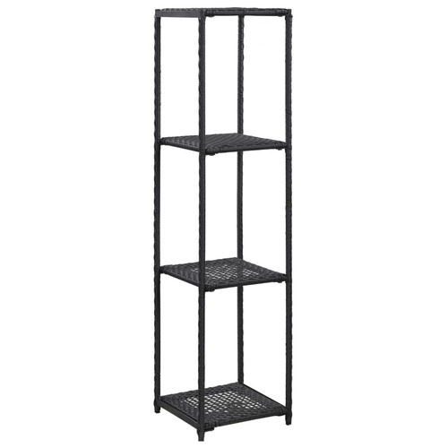 Storage Shelf Black 30x30x120 cm Poly Rattan