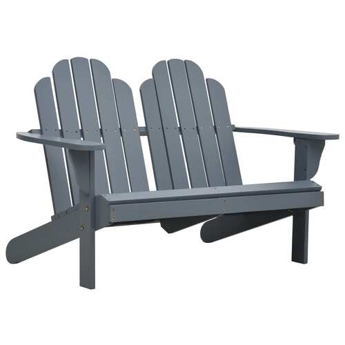 Double Adirondack Chair Wood Grey