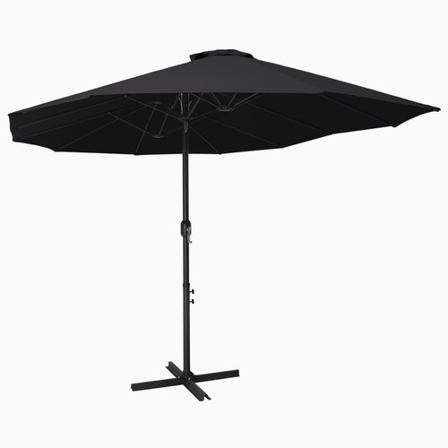 Outdoor Parasol with Aluminium Pole 460x270 cm Black