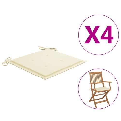47590 Garden Chair Cushions 4 pcs Cream 40x40x4 cm
