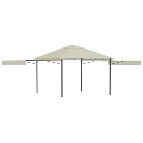 Gazebo with Double Extended Roofs 3x3x2,75 m Cream 180 g/m²