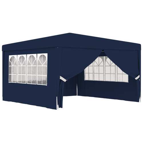 Professional Party Tent with Side Walls 4x4 m Blue 90 g/m²