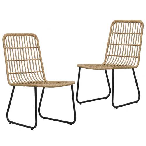 Garden Chairs 2 pcs Poly Rattan Oak