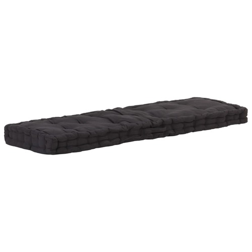 Pallet Floor Cushion Cotton 120x40x7 cm Black