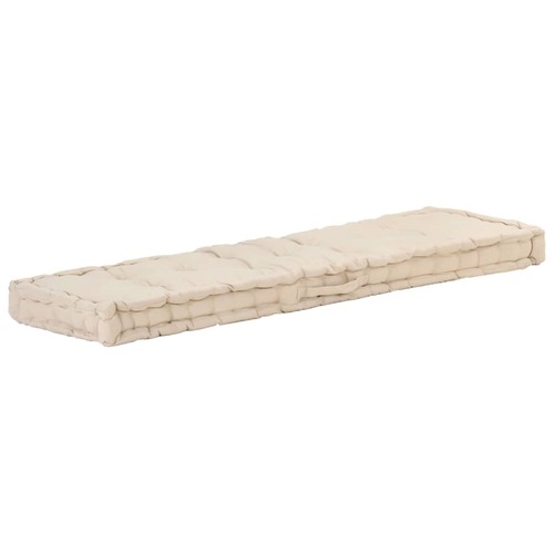 Pallet Floor Cushion Cotton 120x40x7 cm Beige