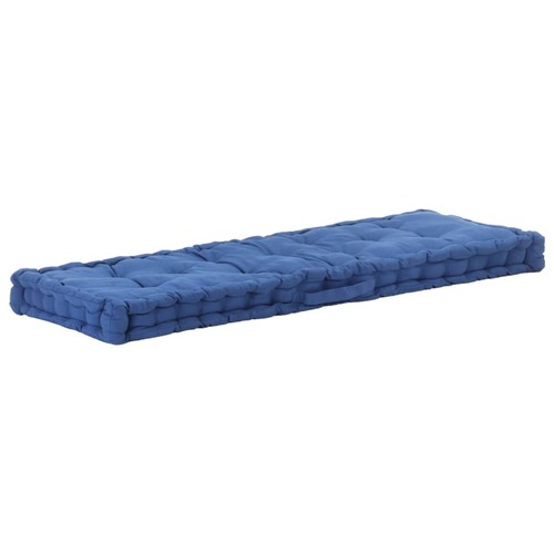 Pallet Floor Cushion Cotton 120x40x7 cm Light Blue