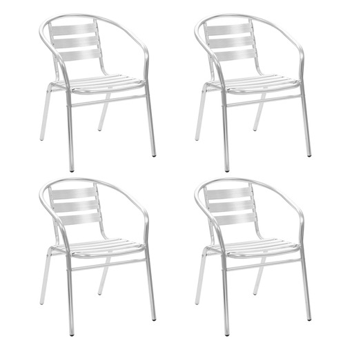 Stackable Outdoor Chairs 4 pcs Aluminium