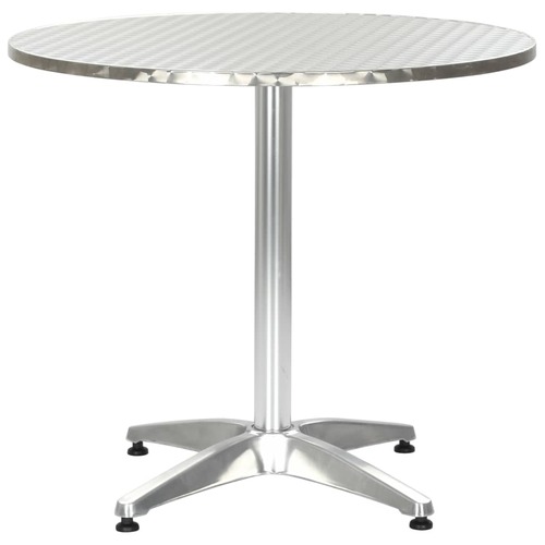 Garden Table Silver 80x70 cm Aluminium