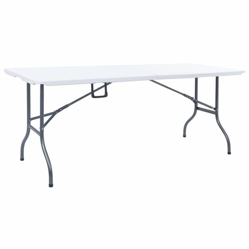 Folding Garden Table White 180x72x72 cm HDPE