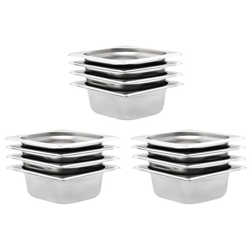 Gastronorm Containers 12 pcs GN 1/6 65 mm Stainless Steel