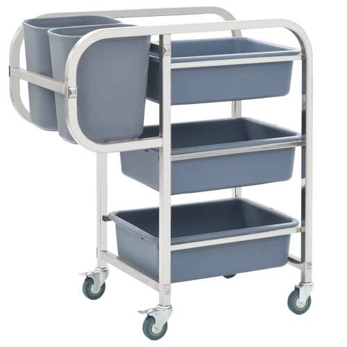 Kitchen Cart with Plastic Containers 87x43.5x92 cm