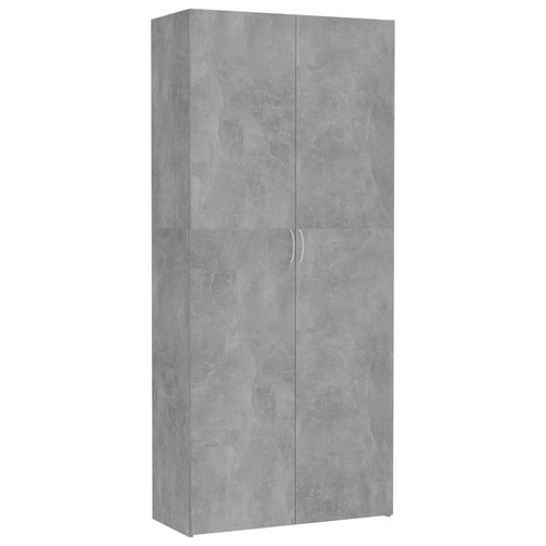 Storage Cabinet Concrete Grey 80x35.5x180 cm Chipboard