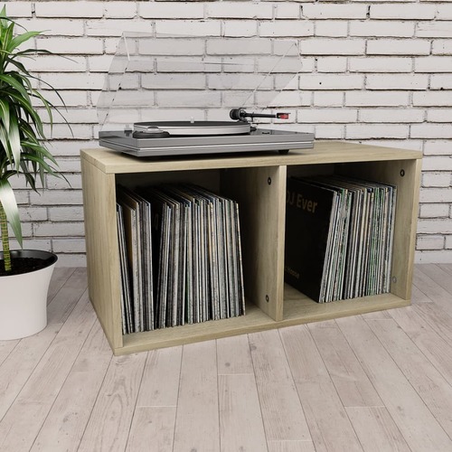 Vinyl Storage Box Sonoma Oak 71x34x36 cm Chipboard