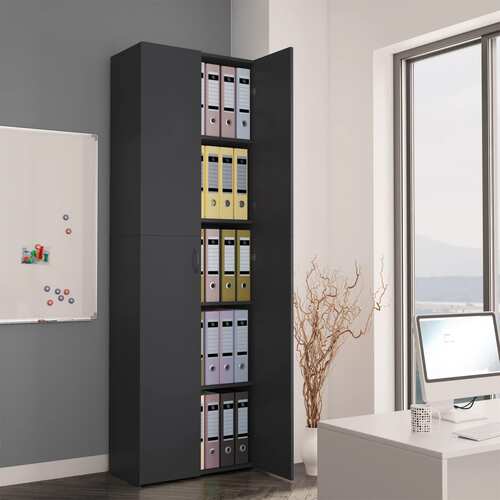 Office Cabinet Grey 60x32x190 cm Chipboard