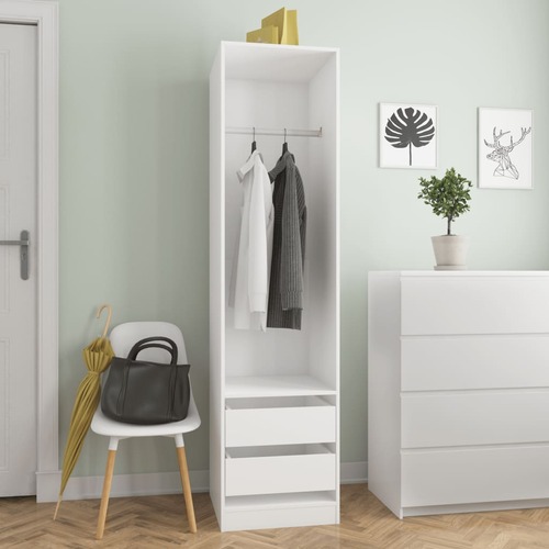 Wardrobe with Drawers White 50x50x200 cm Chipboard