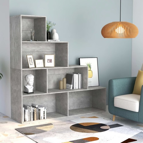 Book Cabinet/Room Divider Concrete Grey 155x24x160 cm Chipboard