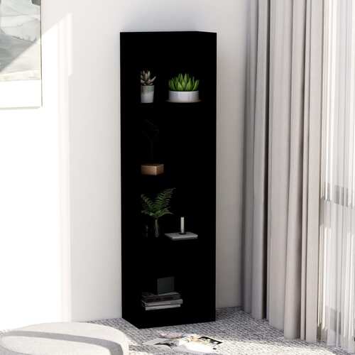 4-Tier Book Cabinet Black 40x24x142 cm Chipboard