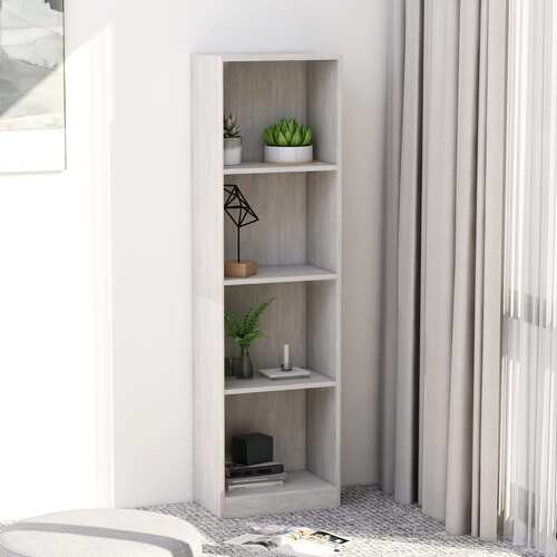 4-Tier Book Cabinet Concrete Grey 40x24x142 cm Chipboard