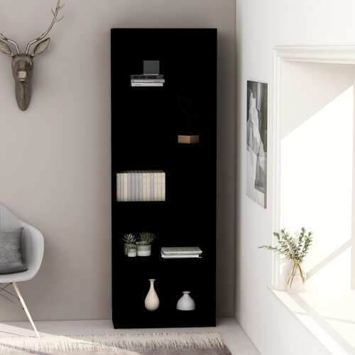 5-Tier Book Cabinet Black 60x24x175 cm Chipboard