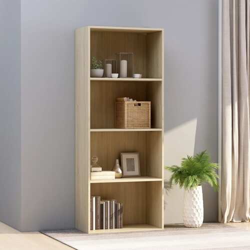 4-Tier Book Cabinet Sonoma Oak 60x30x151.5 cm Chipboard
