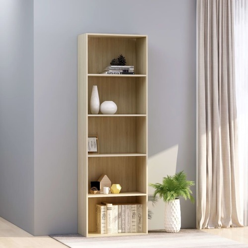 5-Tier Book Cabinet Sonoma Oak 60x30x189 cm Chipboard