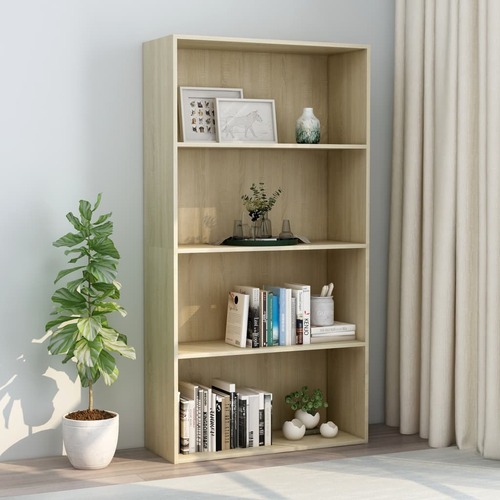 4-Tier Book Cabinet Sonoma Oak 80x30x151.5 cm Chipboard