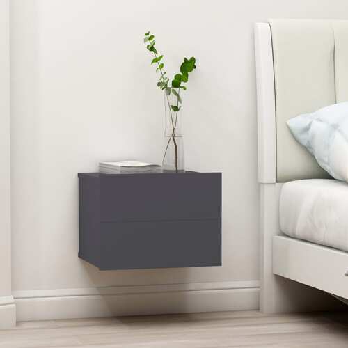 Bedside Cabinet Grey 40x30x30 cm Chipboard