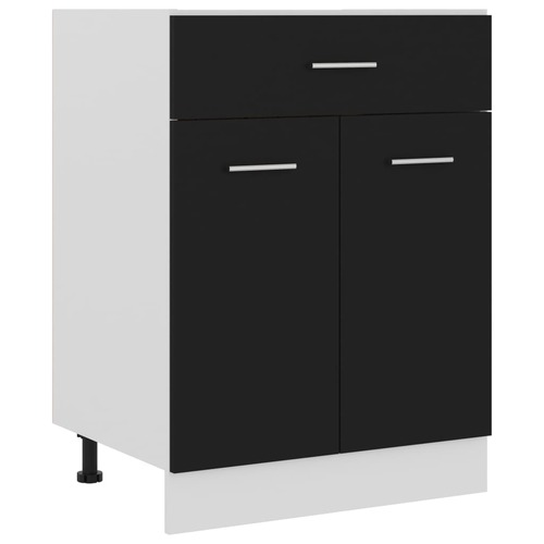Drawer Bottom Cabinet Black 60x46x81.5 cm Chipboard