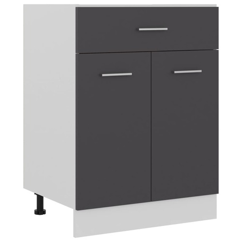 Drawer Bottom Cabinet Grey 60x46x81.5 cm Chipboard